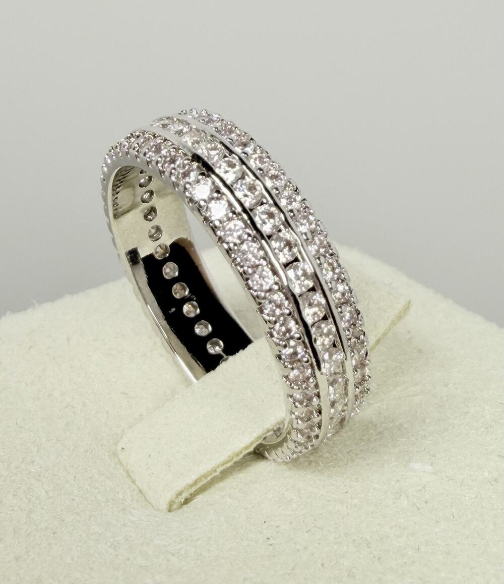 Genuine Moissanite Eternity Ring 1 CTTW Size 7 GRA Certified S925